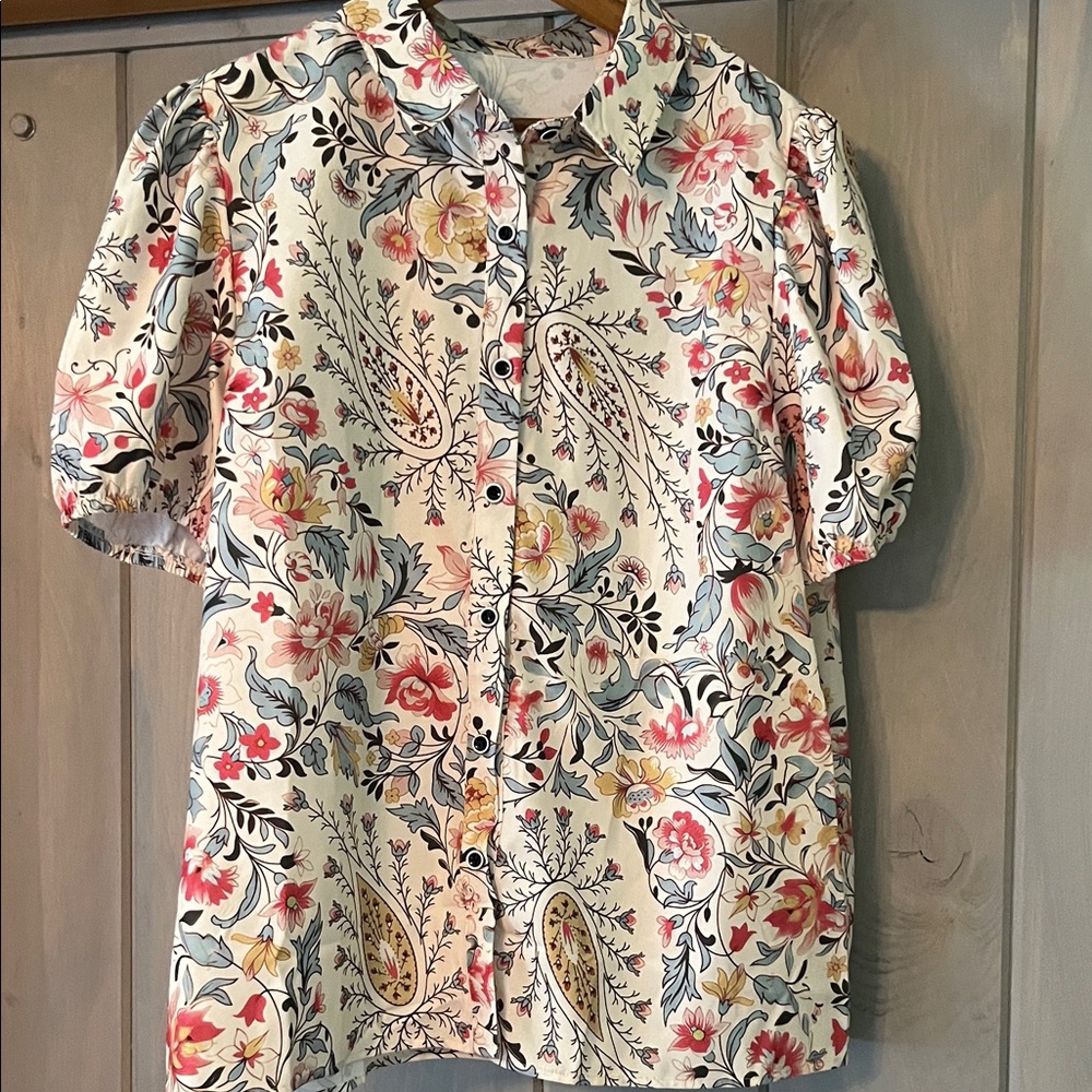 Floral Button-Up Blouse